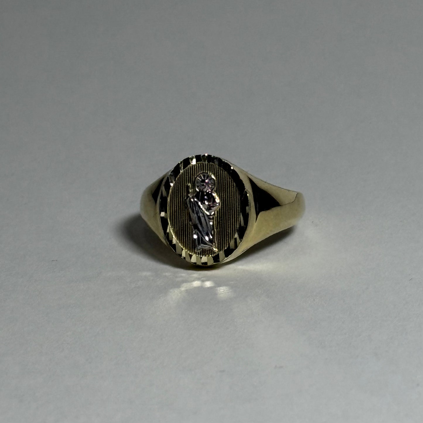 14K ITALIAN GOLD SAN JUDAS RING ( SIZE 10 ) | NAVARRO JEWELRY