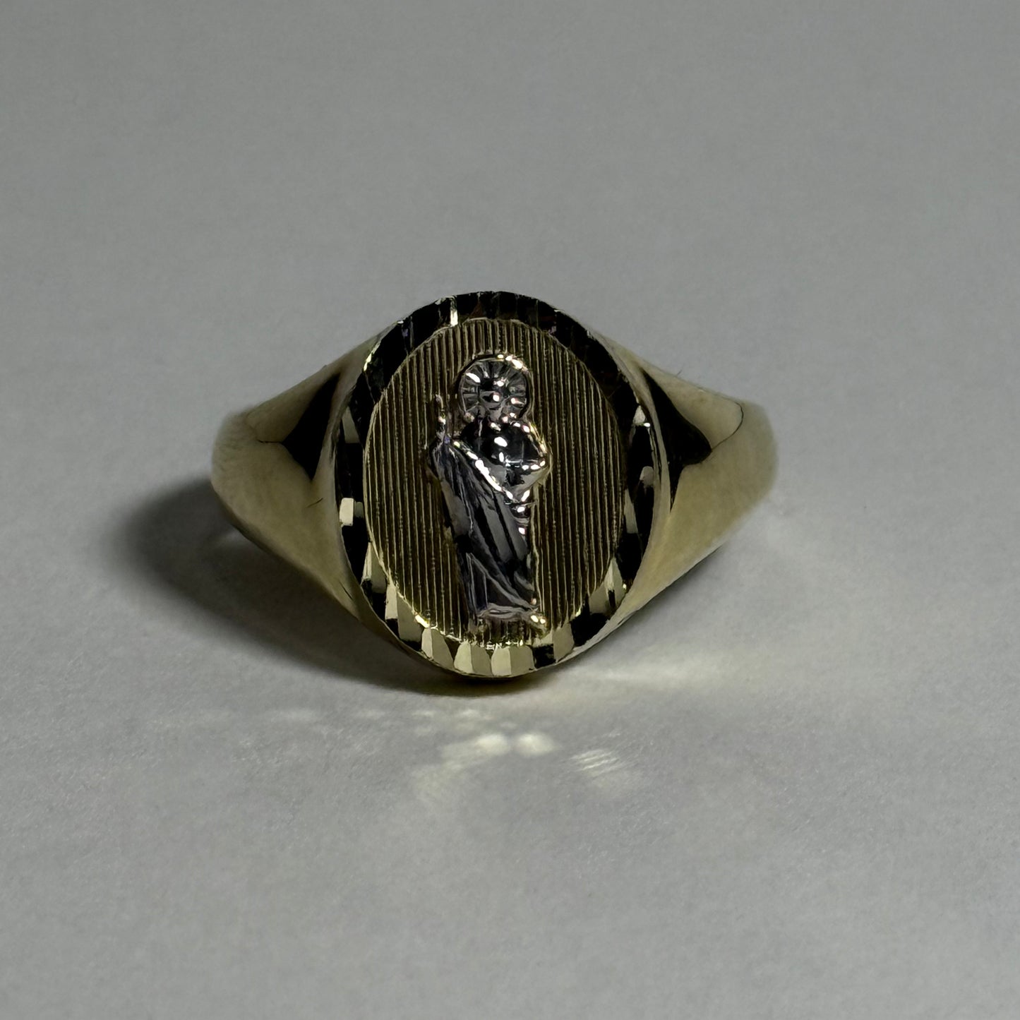 14K ITALIAN GOLD SAN JUDAS RING ( SIZE 10 ) | NAVARRO JEWELRY