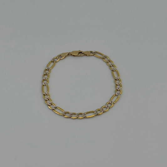 14K Gold Figaro Bracelet | NAVARRO JEWELRY | SIZE 7.5 / 5.1 MM