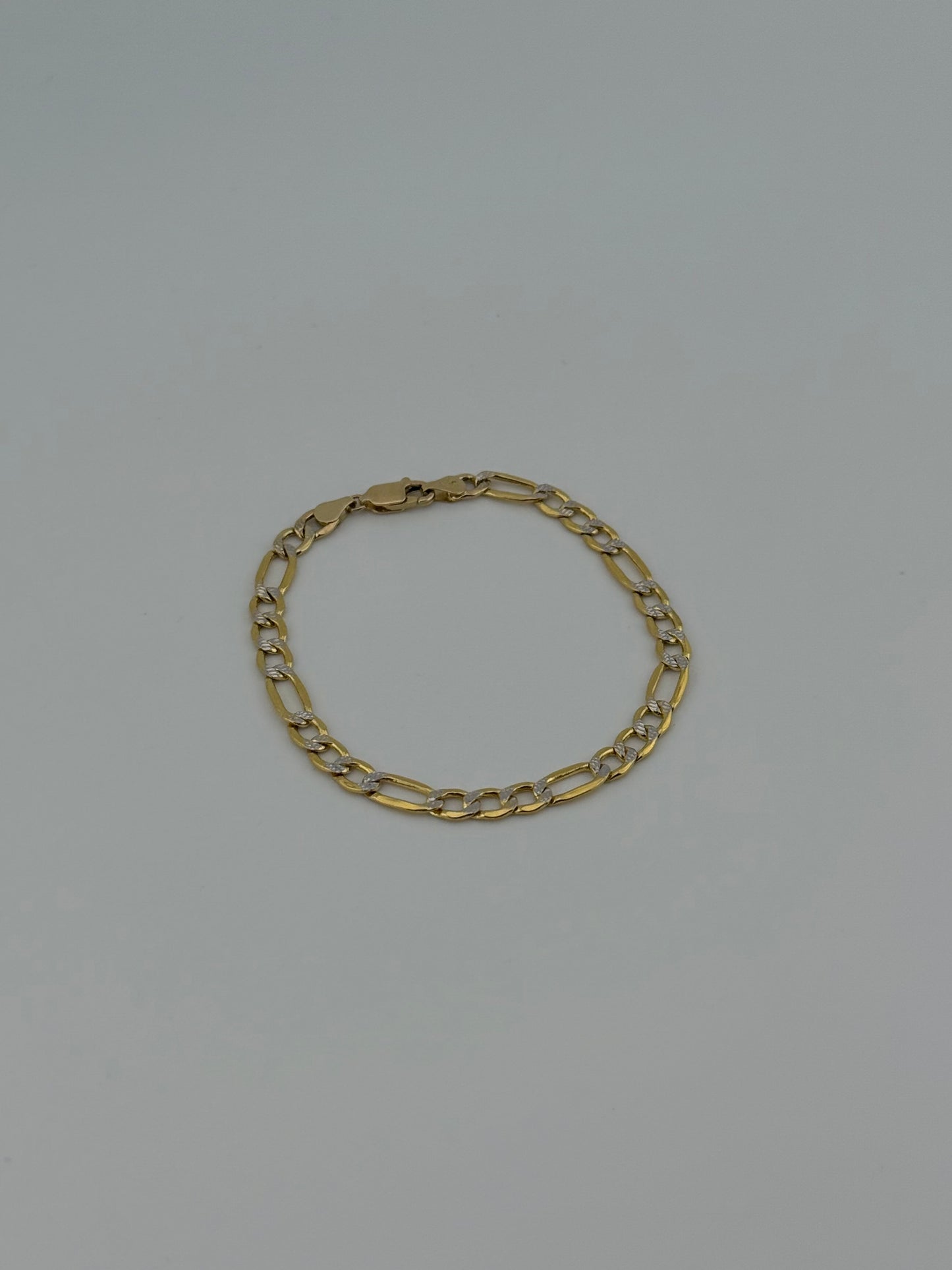 14K Gold Figaro Bracelet | NAVARRO JEWELRY | SIZE 7.5 / 5.1 MM