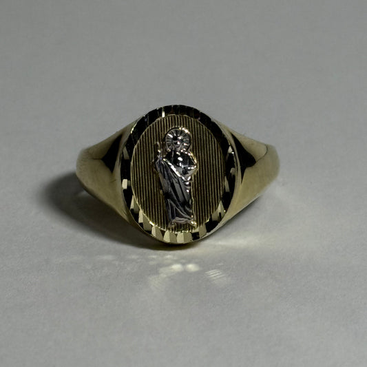 14K ITALIAN GOLD SAN JUDAS RING ( SIZE 10 )  | NAVARRO JEWELRY