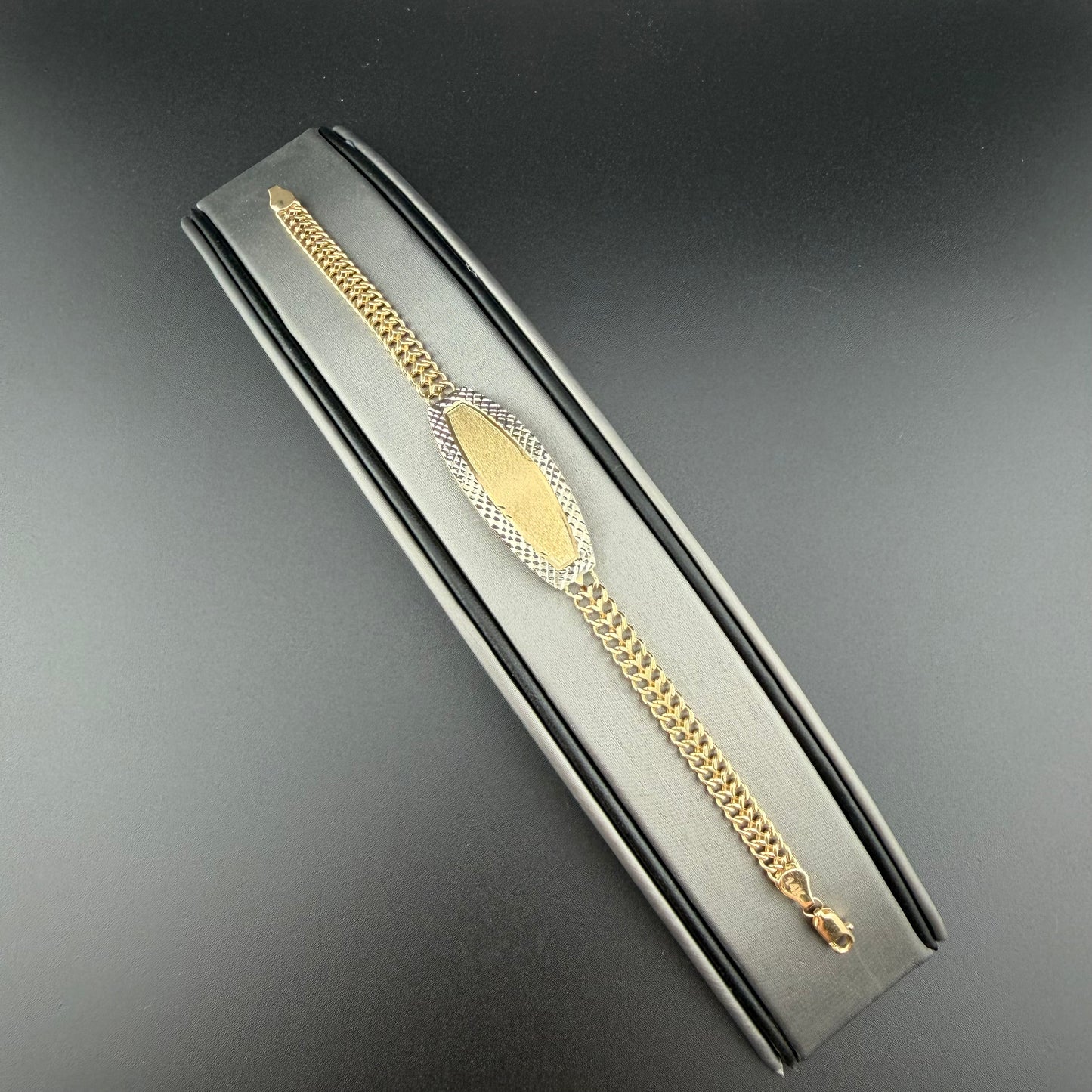 14K Gold ID Cuban Link Bracelet 7" | 5.6 MM | NAVARRO JEWELRY