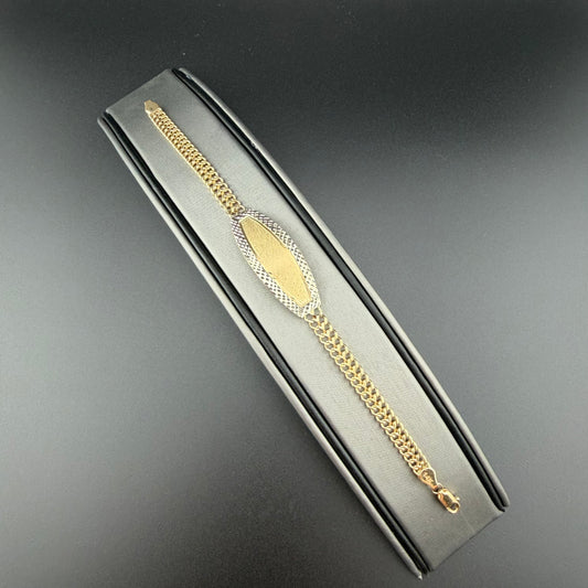 14K Gold ID Cuban Link Bracelet 7" | 5.6 MM | NAVARRO JEWELRY