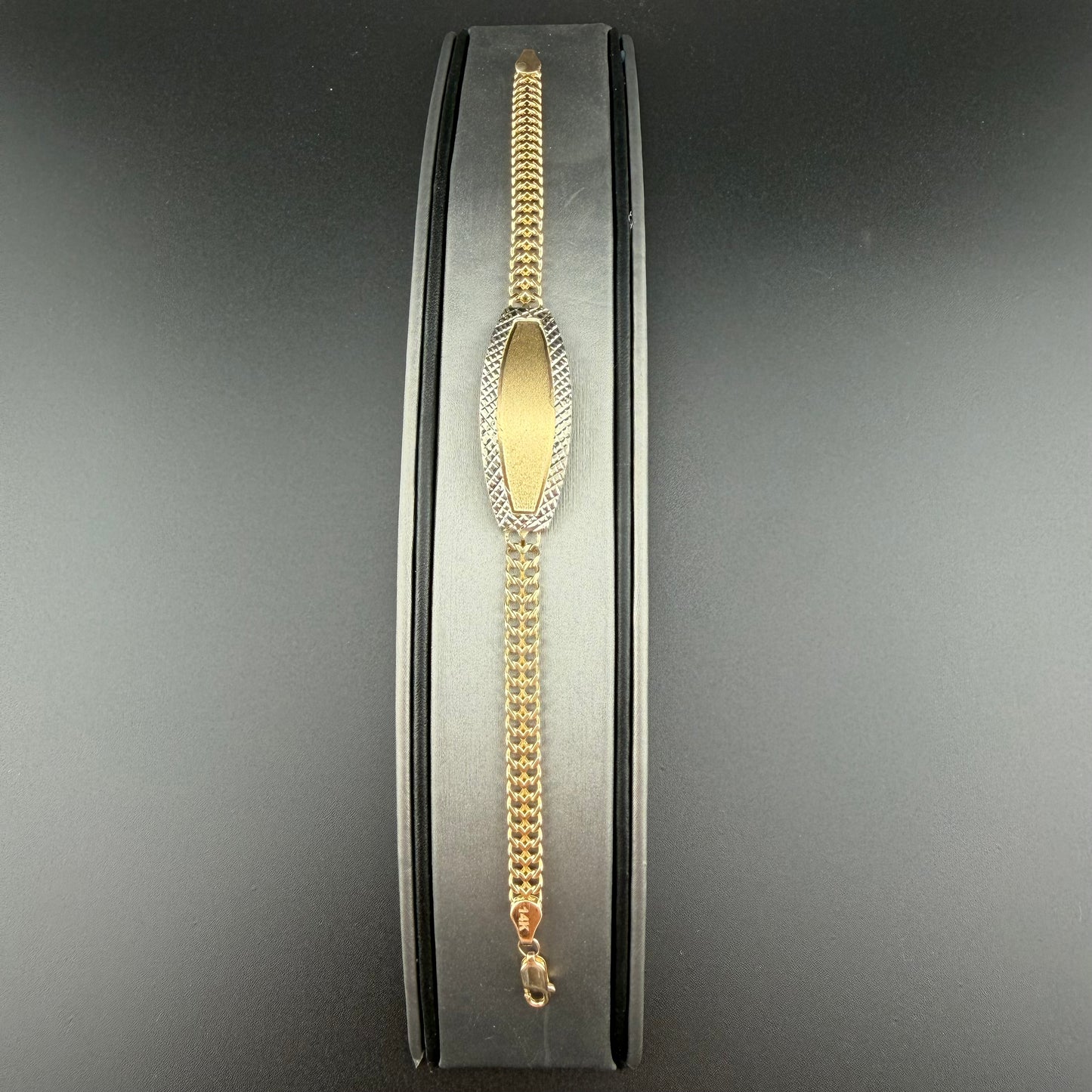 14K Gold ID Cuban Link Bracelet 7" | 5.6 MM | NAVARRO JEWELRY