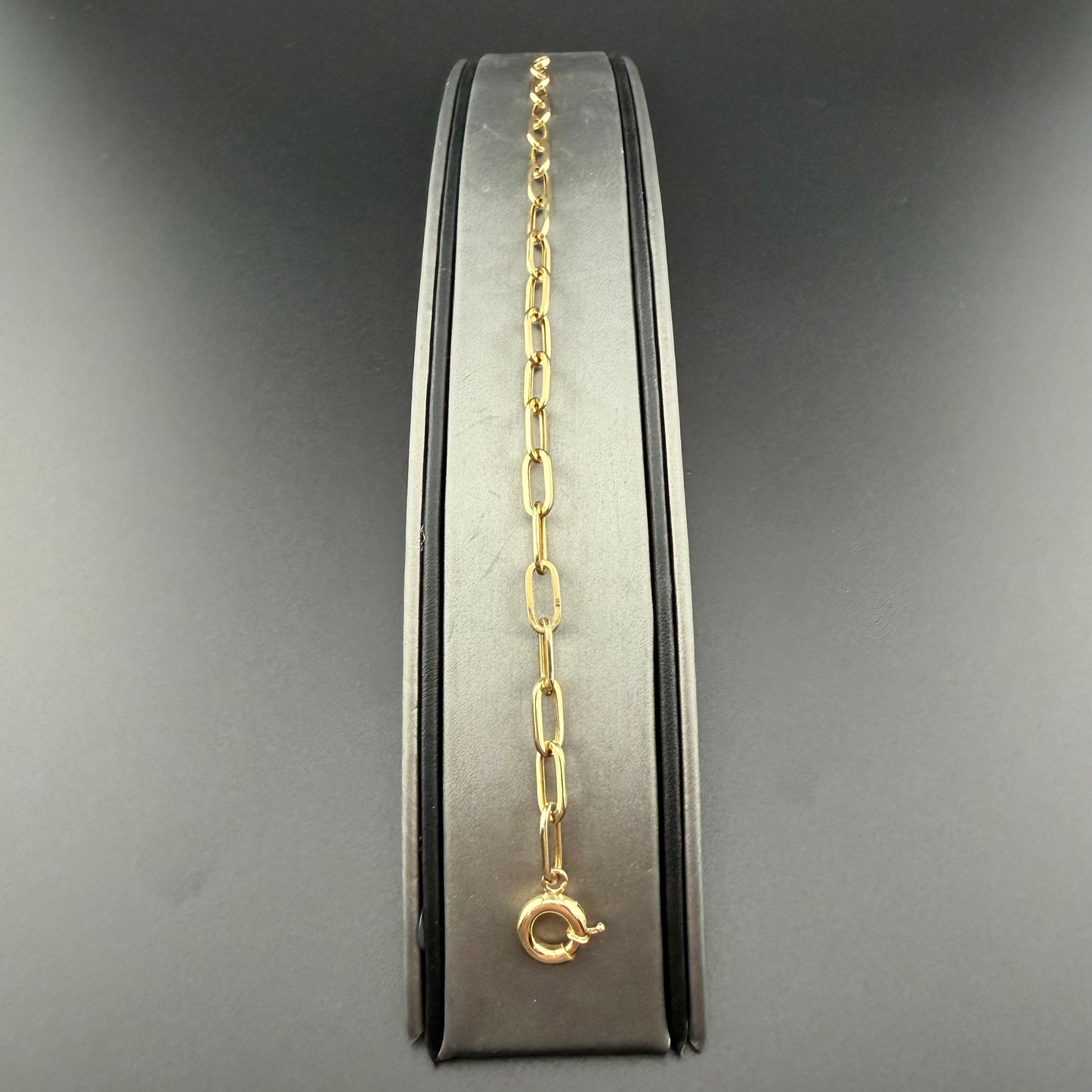 14K Gold Paper Clip Bracelet 7" | 4.5 MM | NAVARRO JEWELRY