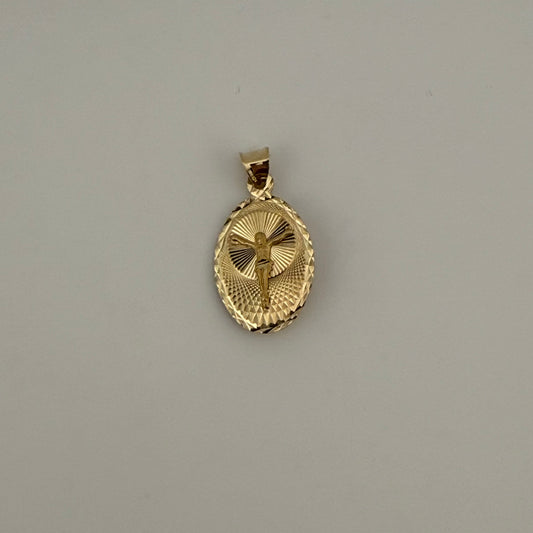 14K Gold Two Face Pendant | NAVARRO JEWELRY | Real Solid Gold Medallion for Men & Women