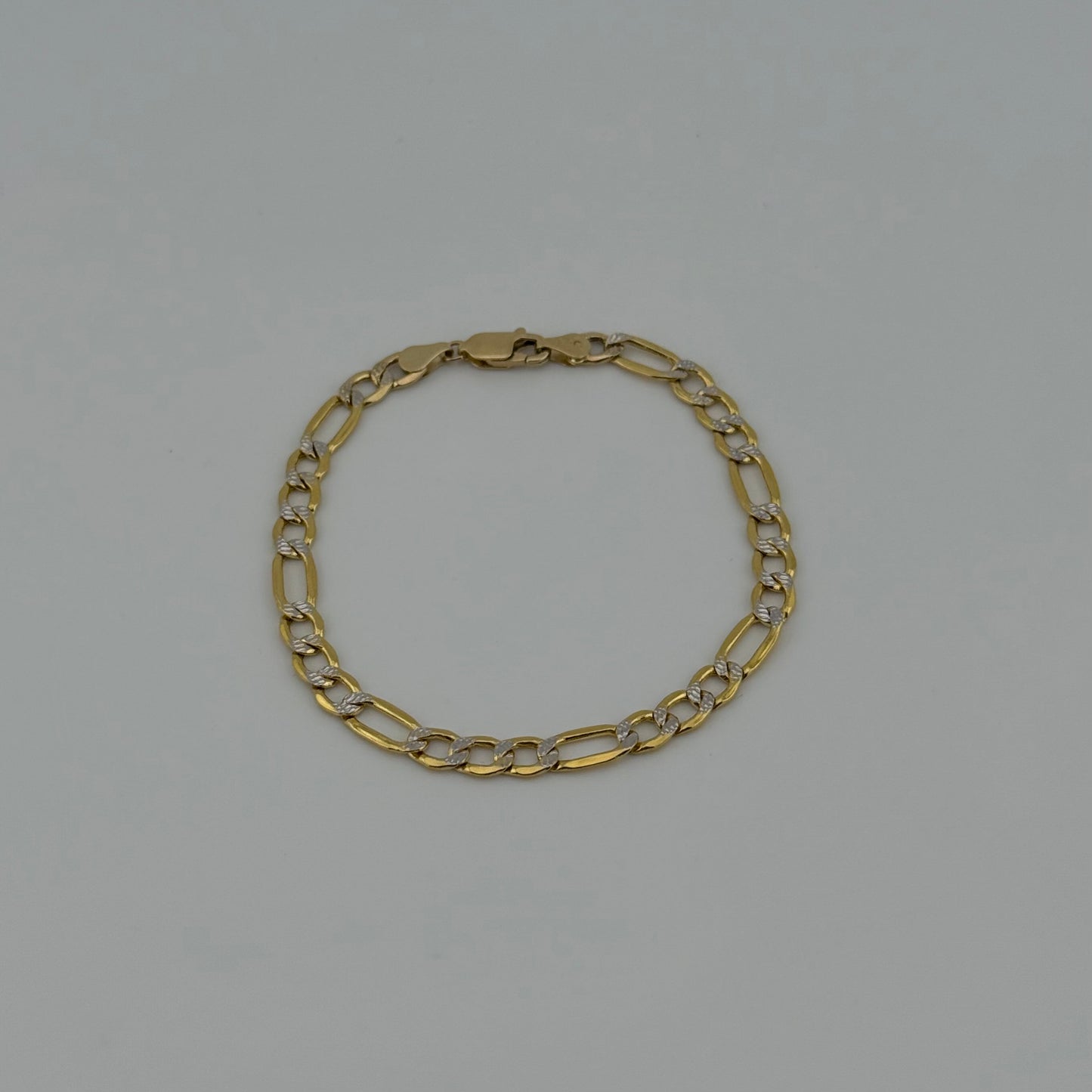 14K Gold Figaro Bracelet | NAVARRO JEWELRY | SIZE 7.5 / 5.1 MM
