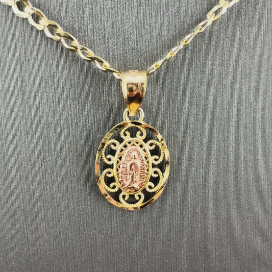 14K Gold Virgin Mary Pendant | NAVARRO JEWELRY | Real Gold Pendant
